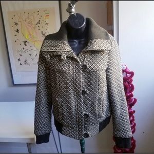 FRENCH CONNECTION Knit Wool Blend Coat